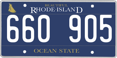 RI license plate 660905