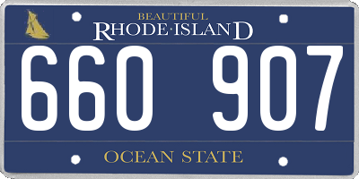 RI license plate 660907