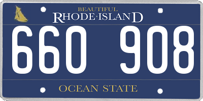 RI license plate 660908