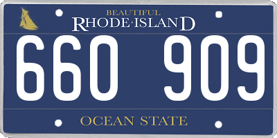 RI license plate 660909