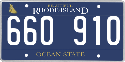 RI license plate 660910