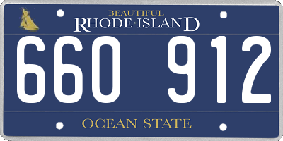 RI license plate 660912