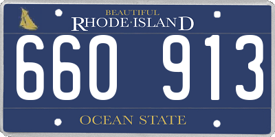RI license plate 660913