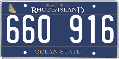 RI license plate 660916