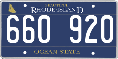 RI license plate 660920