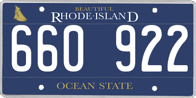 RI license plate 660922