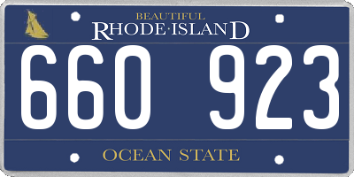 RI license plate 660923