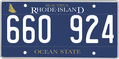 RI license plate 660924