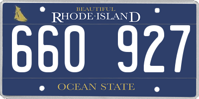 RI license plate 660927