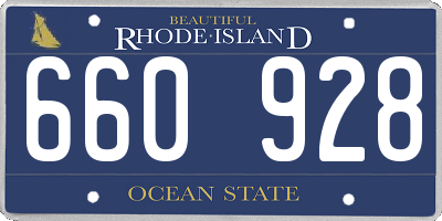 RI license plate 660928