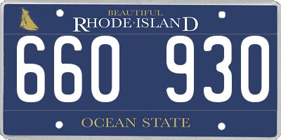 RI license plate 660930