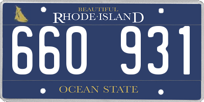 RI license plate 660931