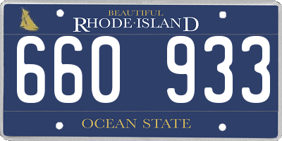 RI license plate 660933