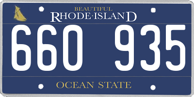 RI license plate 660935