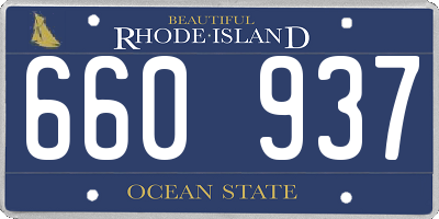 RI license plate 660937
