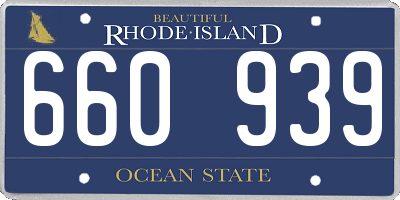RI license plate 660939