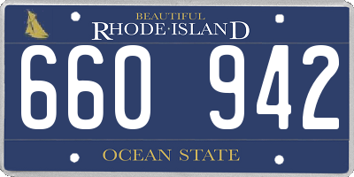 RI license plate 660942
