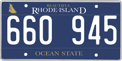 RI license plate 660945