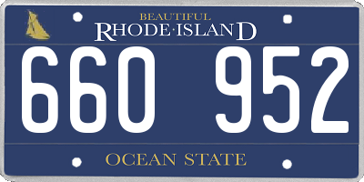 RI license plate 660952