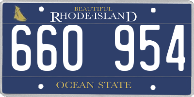 RI license plate 660954