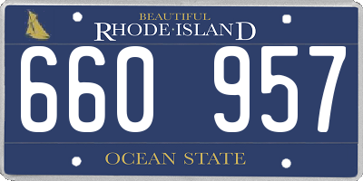 RI license plate 660957
