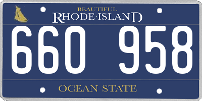 RI license plate 660958