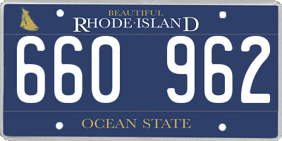 RI license plate 660962