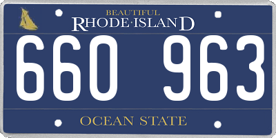 RI license plate 660963