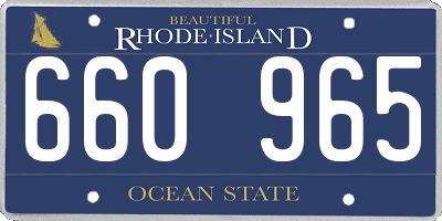 RI license plate 660965