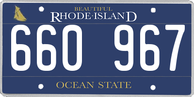 RI license plate 660967