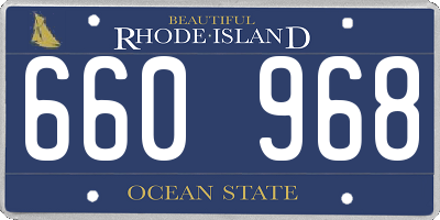RI license plate 660968