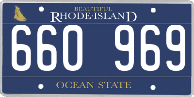 RI license plate 660969