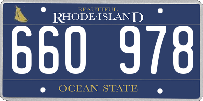 RI license plate 660978