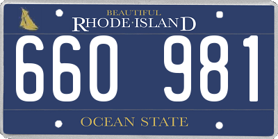 RI license plate 660981