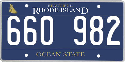 RI license plate 660982
