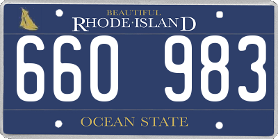 RI license plate 660983