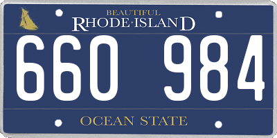 RI license plate 660984