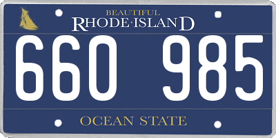 RI license plate 660985