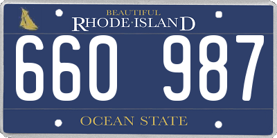 RI license plate 660987