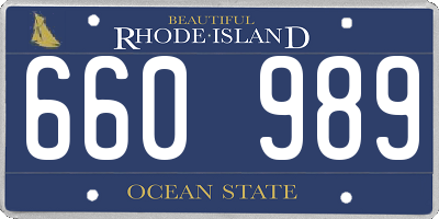 RI license plate 660989
