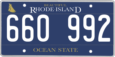 RI license plate 660992