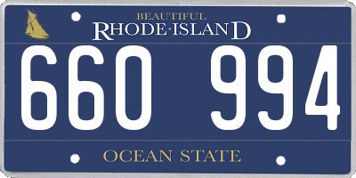 RI license plate 660994