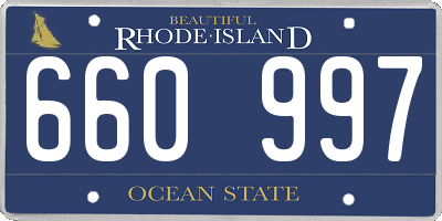 RI license plate 660997