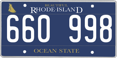 RI license plate 660998