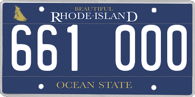 RI license plate 661000