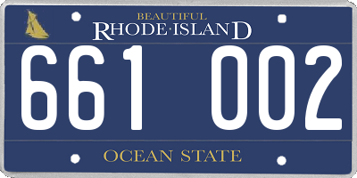 RI license plate 661002