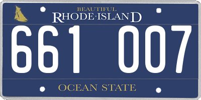 RI license plate 661007