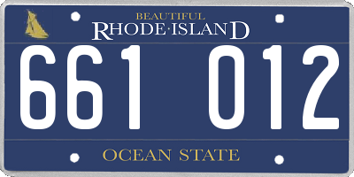 RI license plate 661012