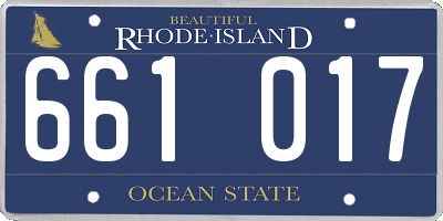 RI license plate 661017