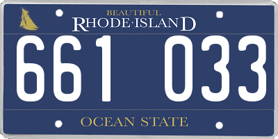 RI license plate 661033